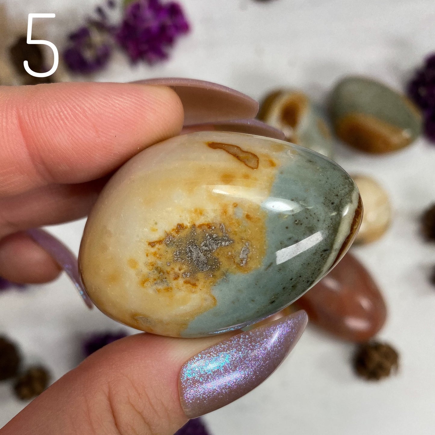 Small Polychrome Jasper Palm Stones