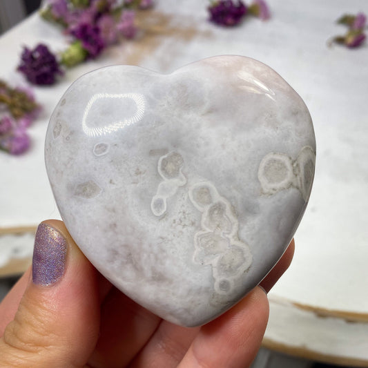 Flower Agate Heart