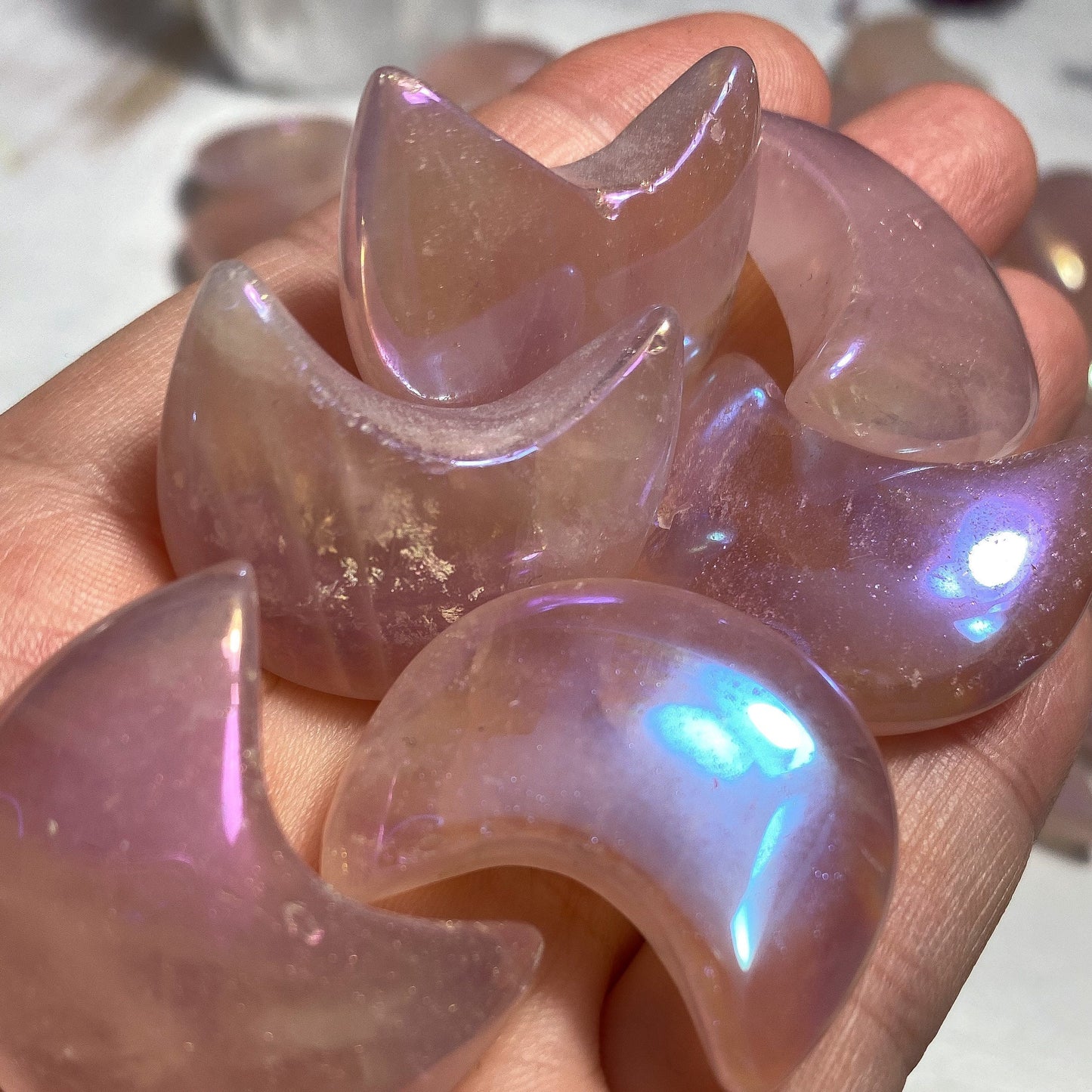 Aura Rose Quartz Moon