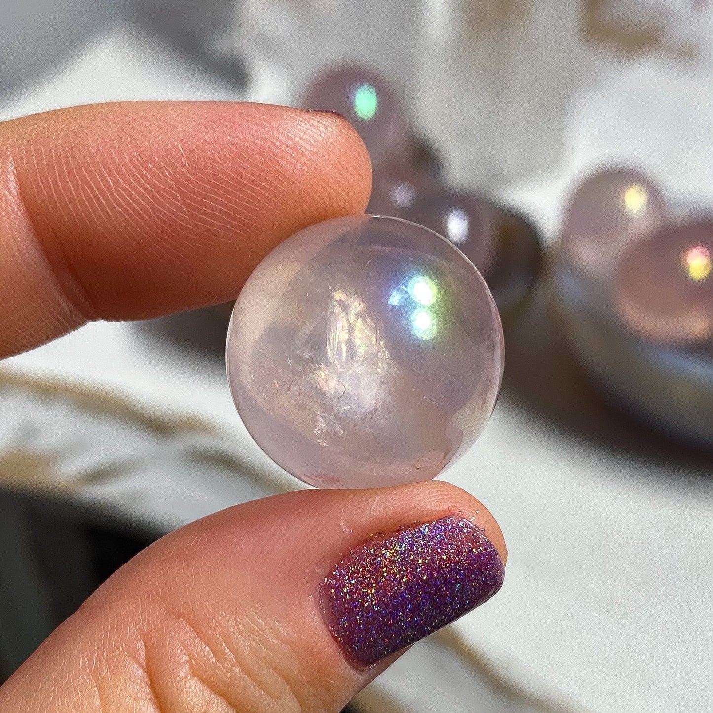 Star Aura Rose Quartz Sphere