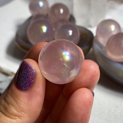Star Aura Rose Quartz Sphere
