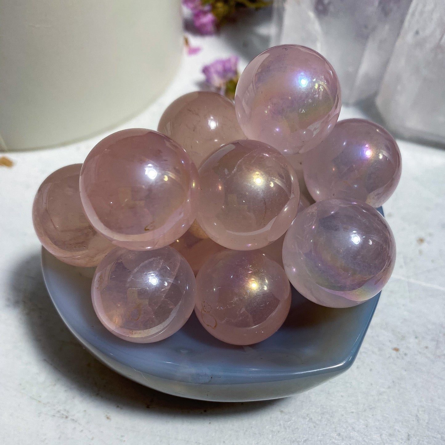 Star Aura Rose Quartz Sphere