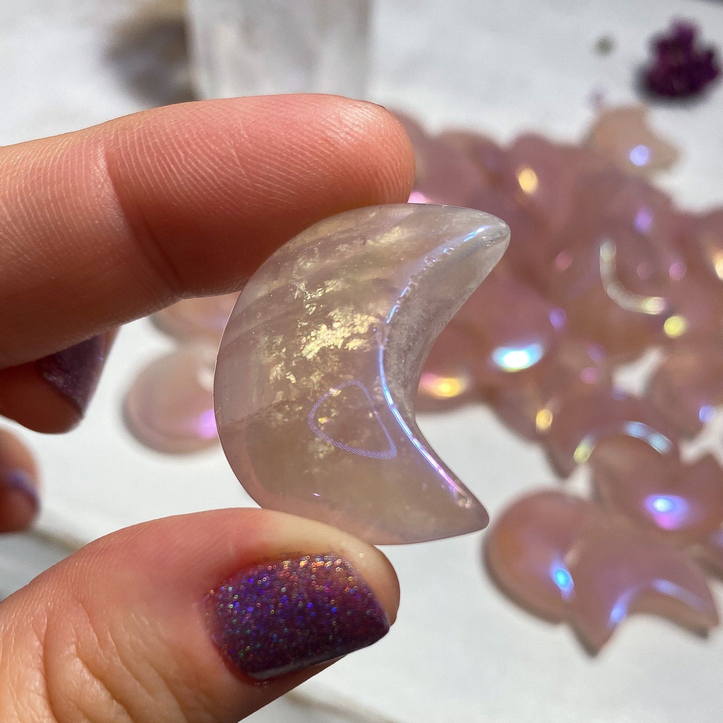 Aura Rose Quartz Moon