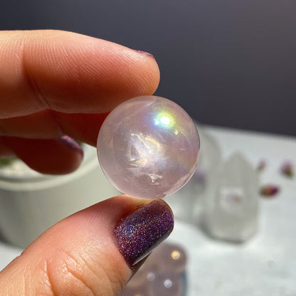 Star Aura Rose Quartz Sphere