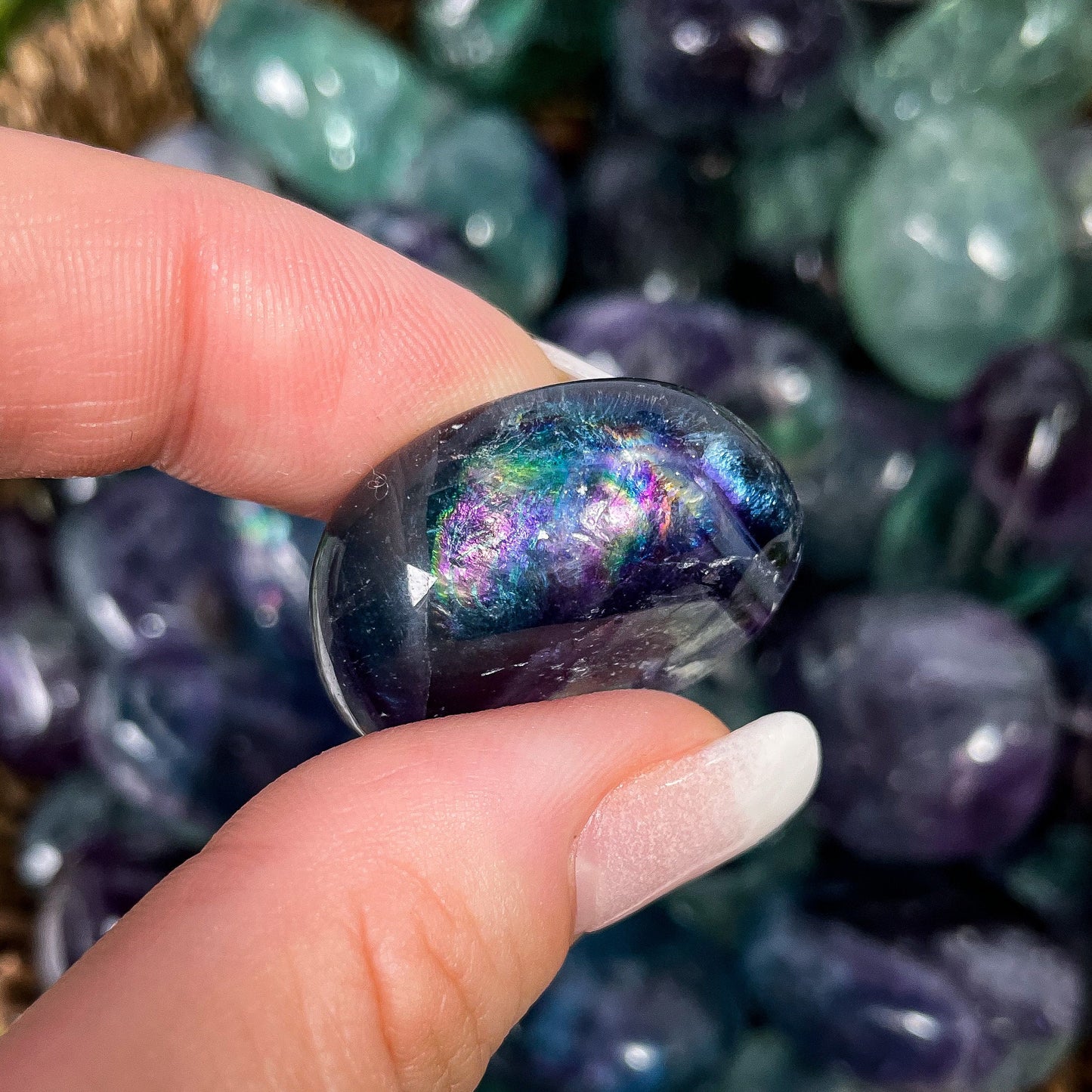 Rainbow Fluorite Tumbles