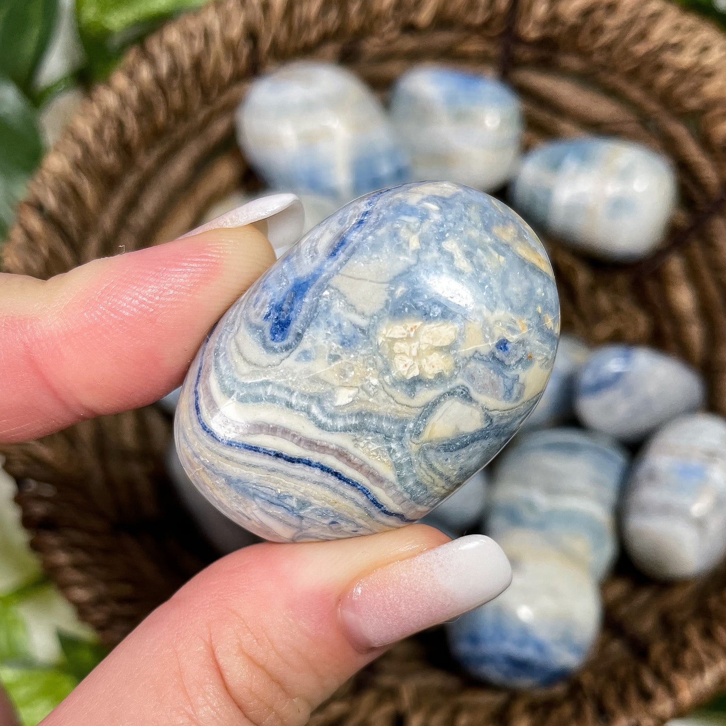 Chunky Blue Scheelite Tumbles
