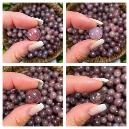 Mini Purple Pink Rose Quartz Spheres