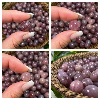 Mini Purple Pink Rose Quartz Spheres