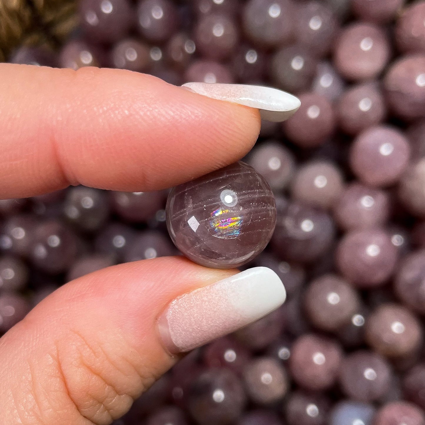 Mini Purple Pink Rose Quartz Spheres