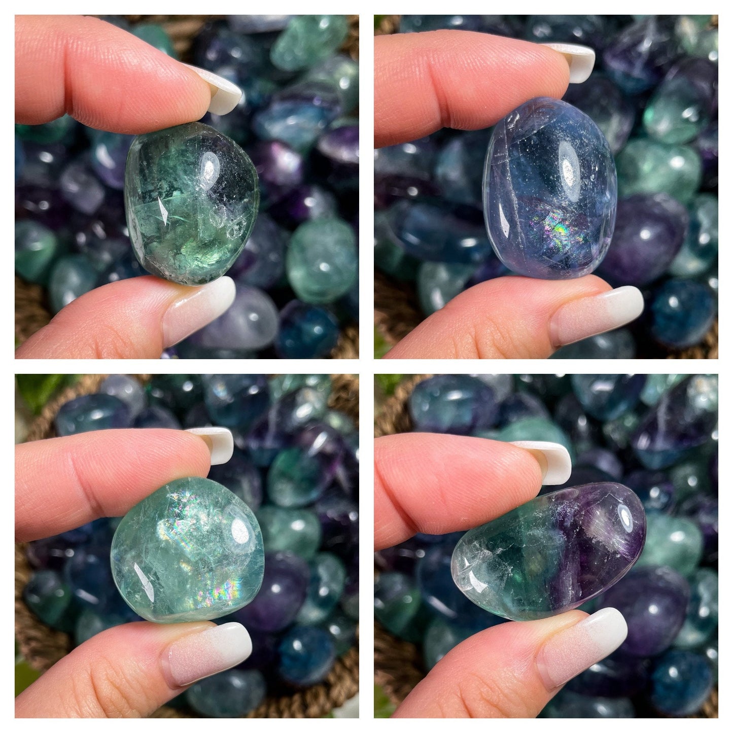 Rainbow Fluorite Tumbles