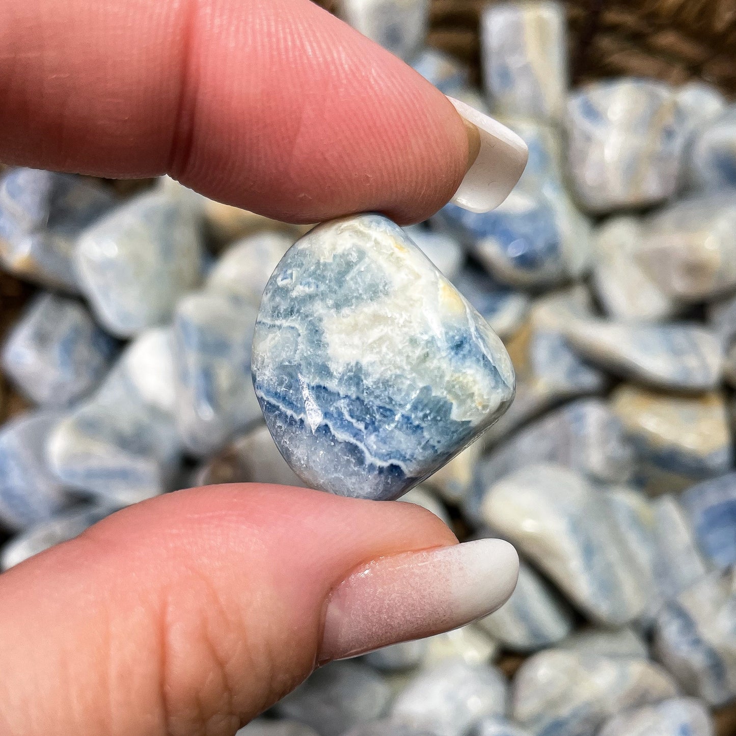 Blue Scheelite Tumbles