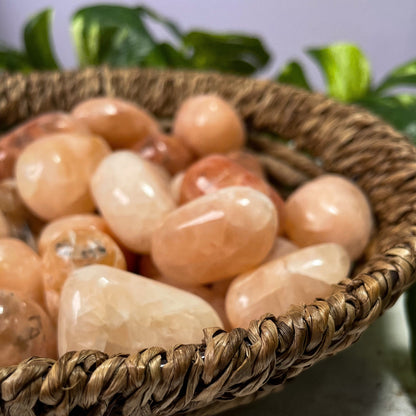 Peach Stilbite Tumbles