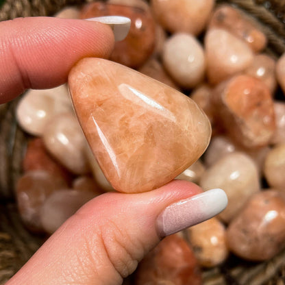Peach Stilbite Tumbles
