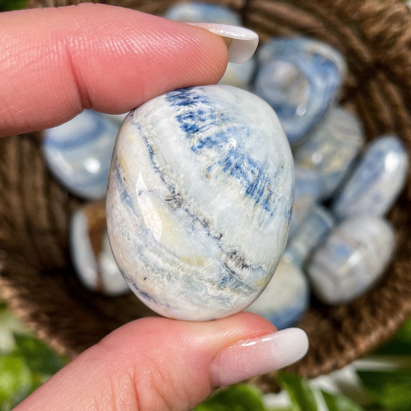 Chunky Blue Scheelite Tumbles