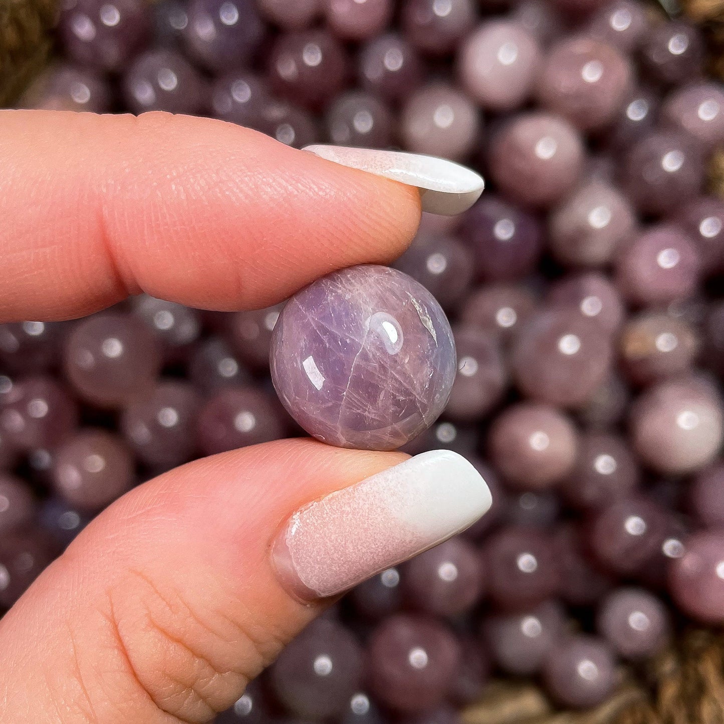 Mini Purple Pink Rose Quartz Spheres