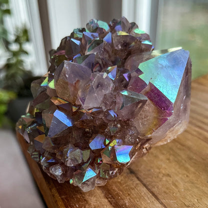 Rainbow Aura Spirit Quartz Cluster