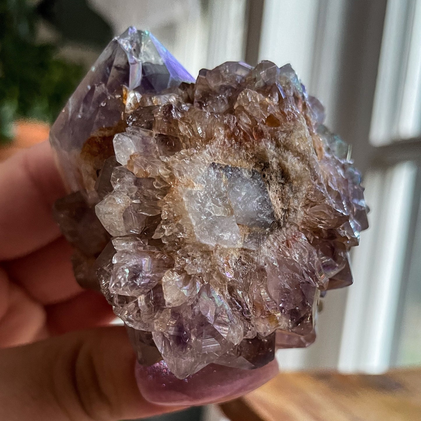 Rainbow Aura Spirit Quartz Cluster