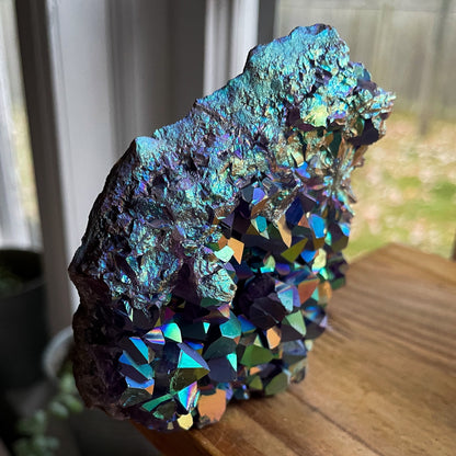 Rainbow Aura Amethyst Cluster