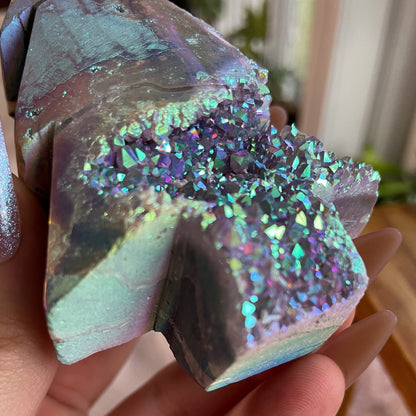 Rainbow Aura Druzy Tree