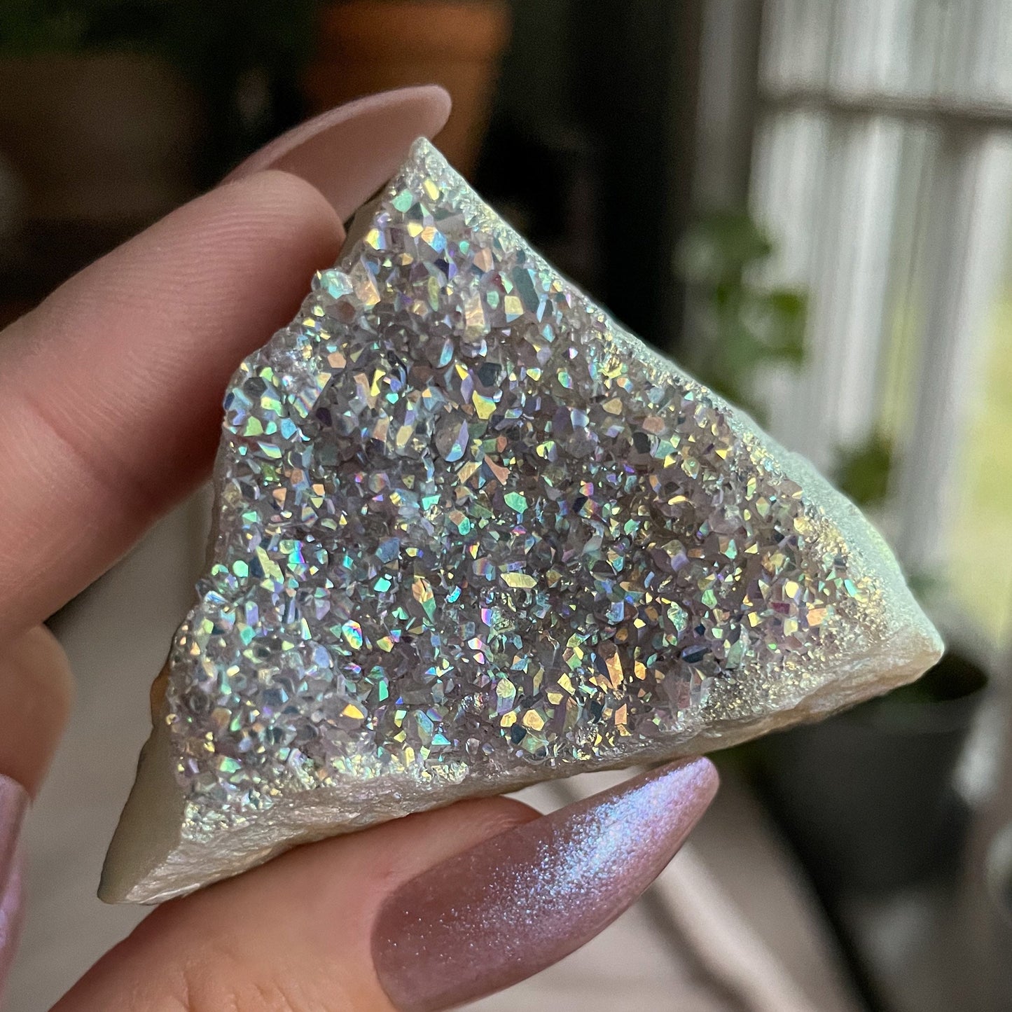 Rainbow Aura Druzy Cluster