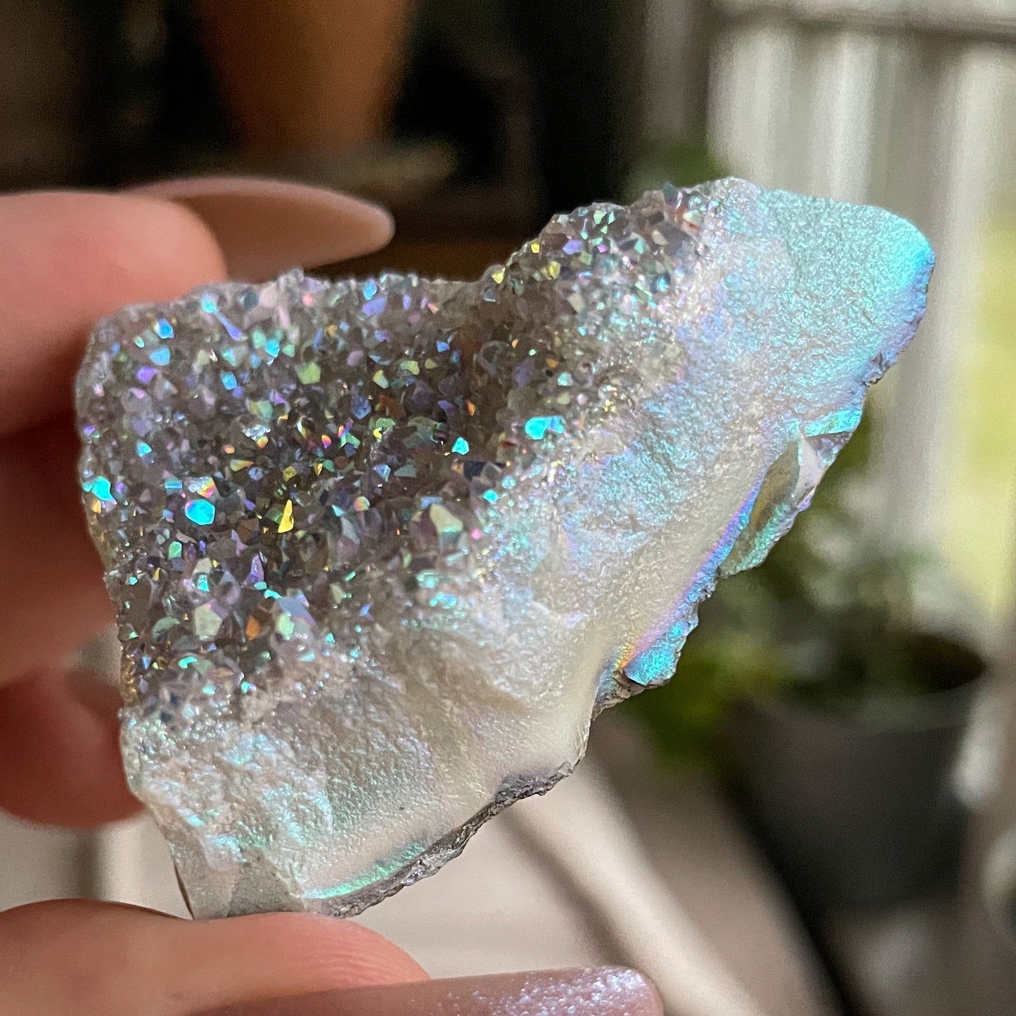 Rainbow Aura Druzy Cluster