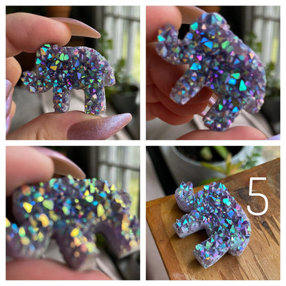 Rainbow Aura Amethyst Elephant