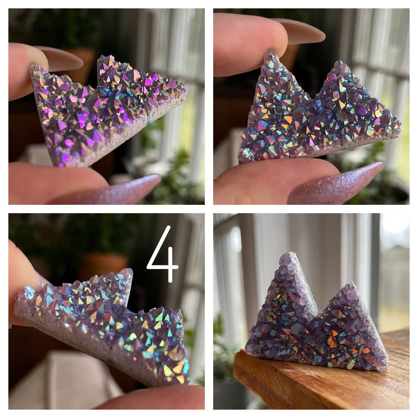 Rainbow Aura Amethyst Mountain