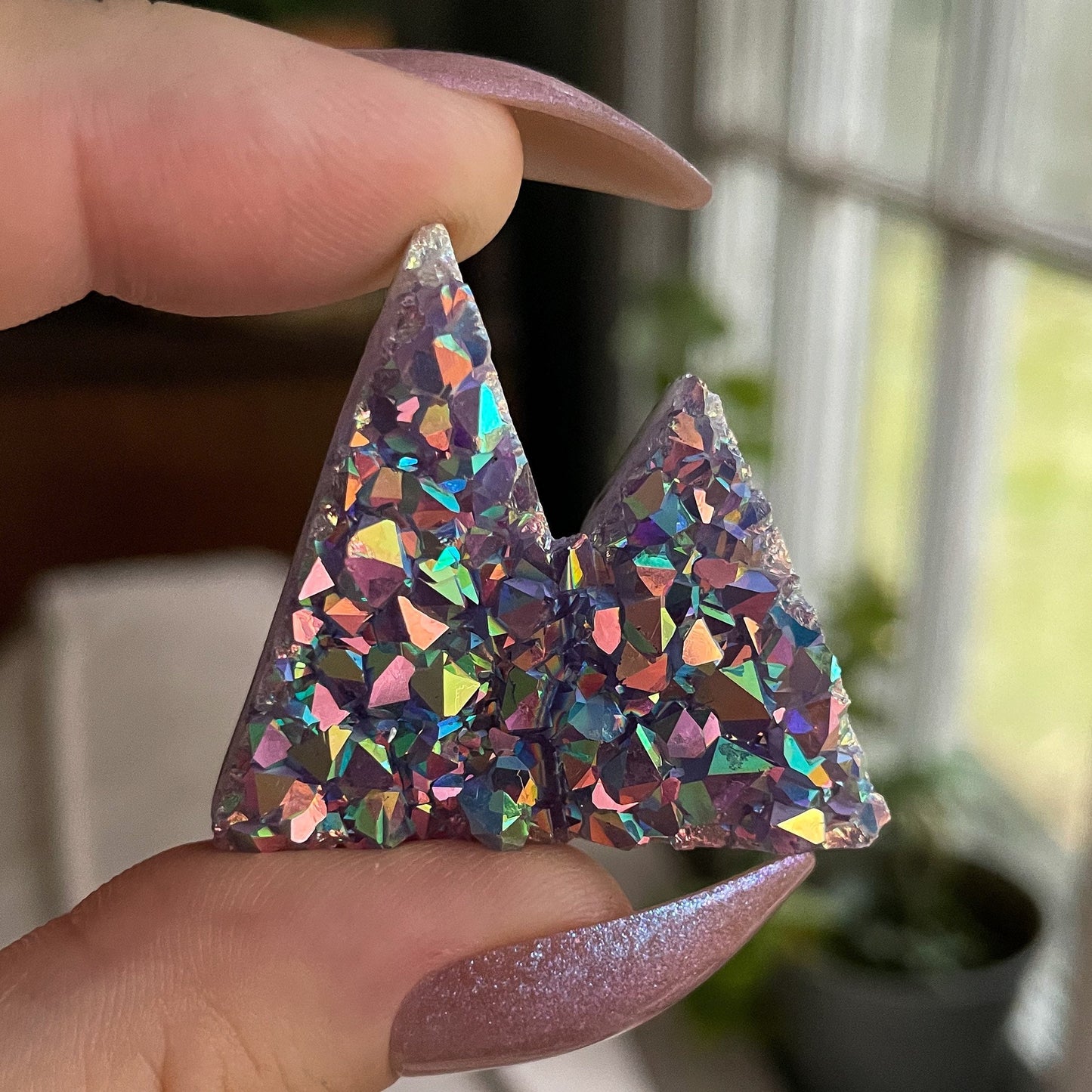 Rainbow Aura Amethyst Mountain