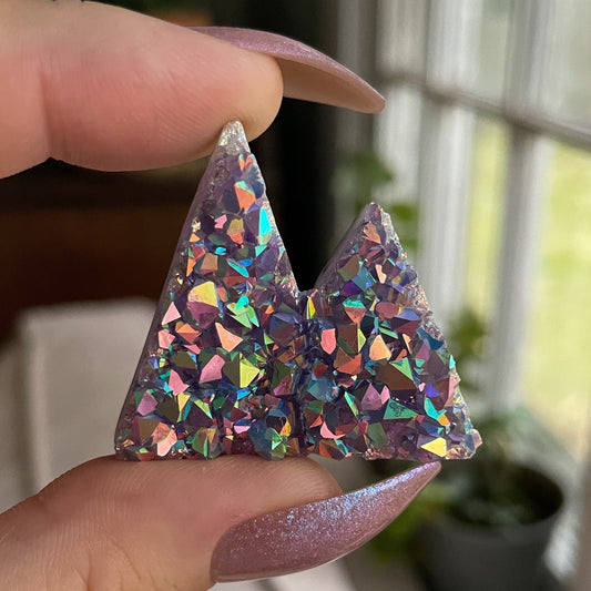 Rainbow Aura Amethyst Mountain