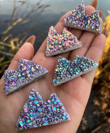 Rainbow Aura Amethyst Mountain