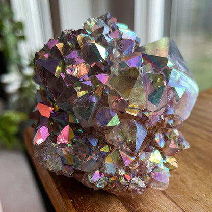 Rainbow Aura Spirit Quartz Cluster