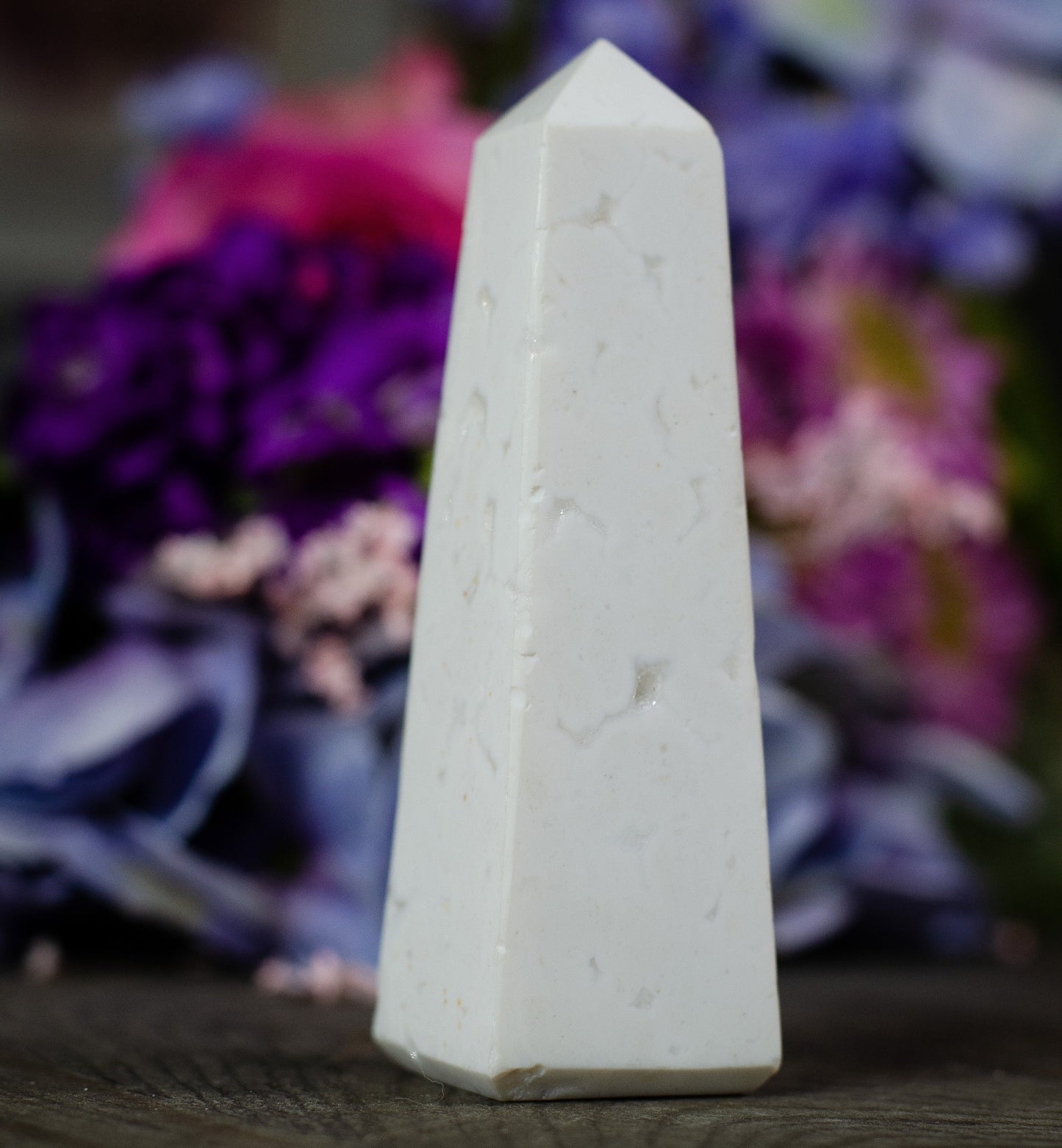 Druzy Snow Plume Agate Pillar