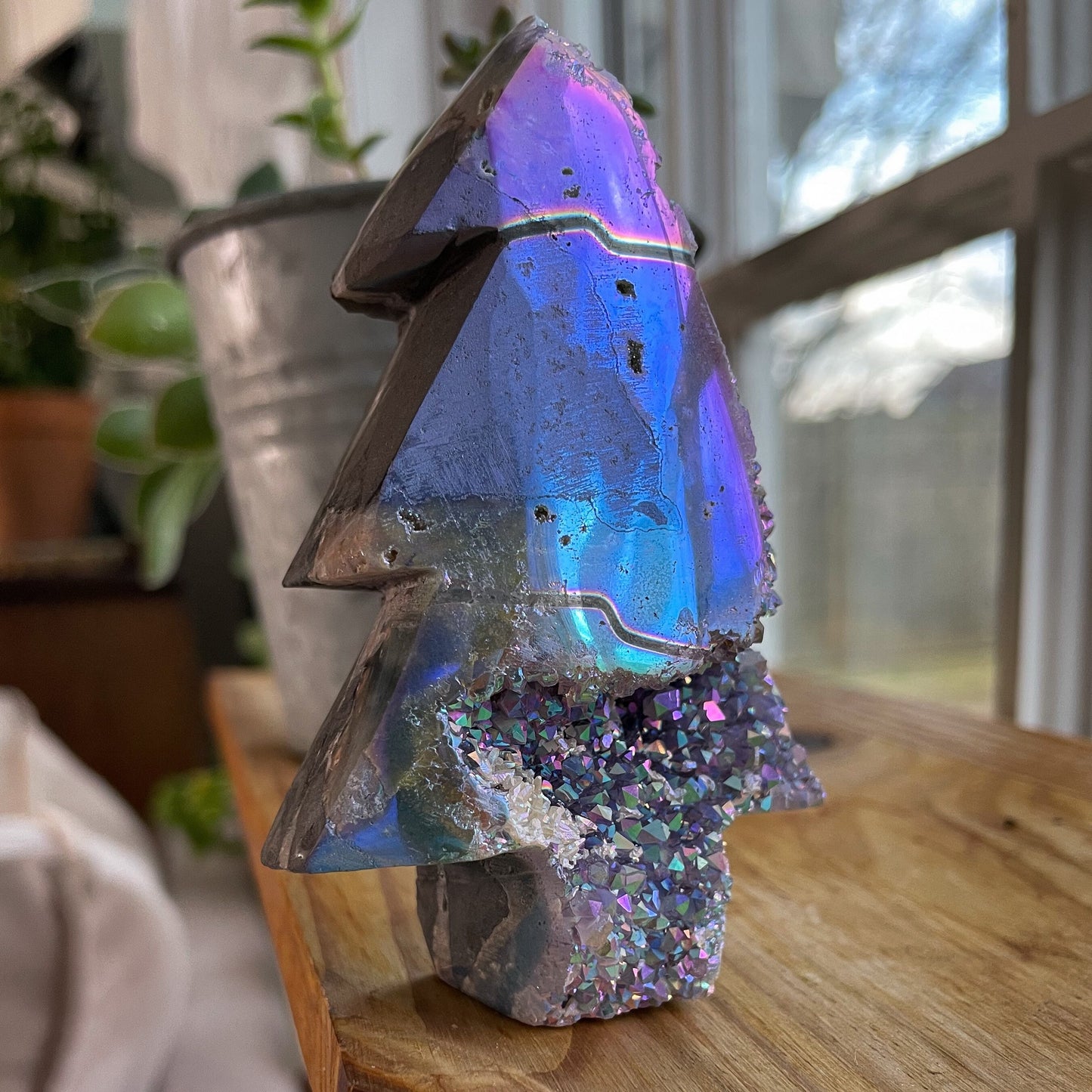 Rainbow Aura Druzy Tree