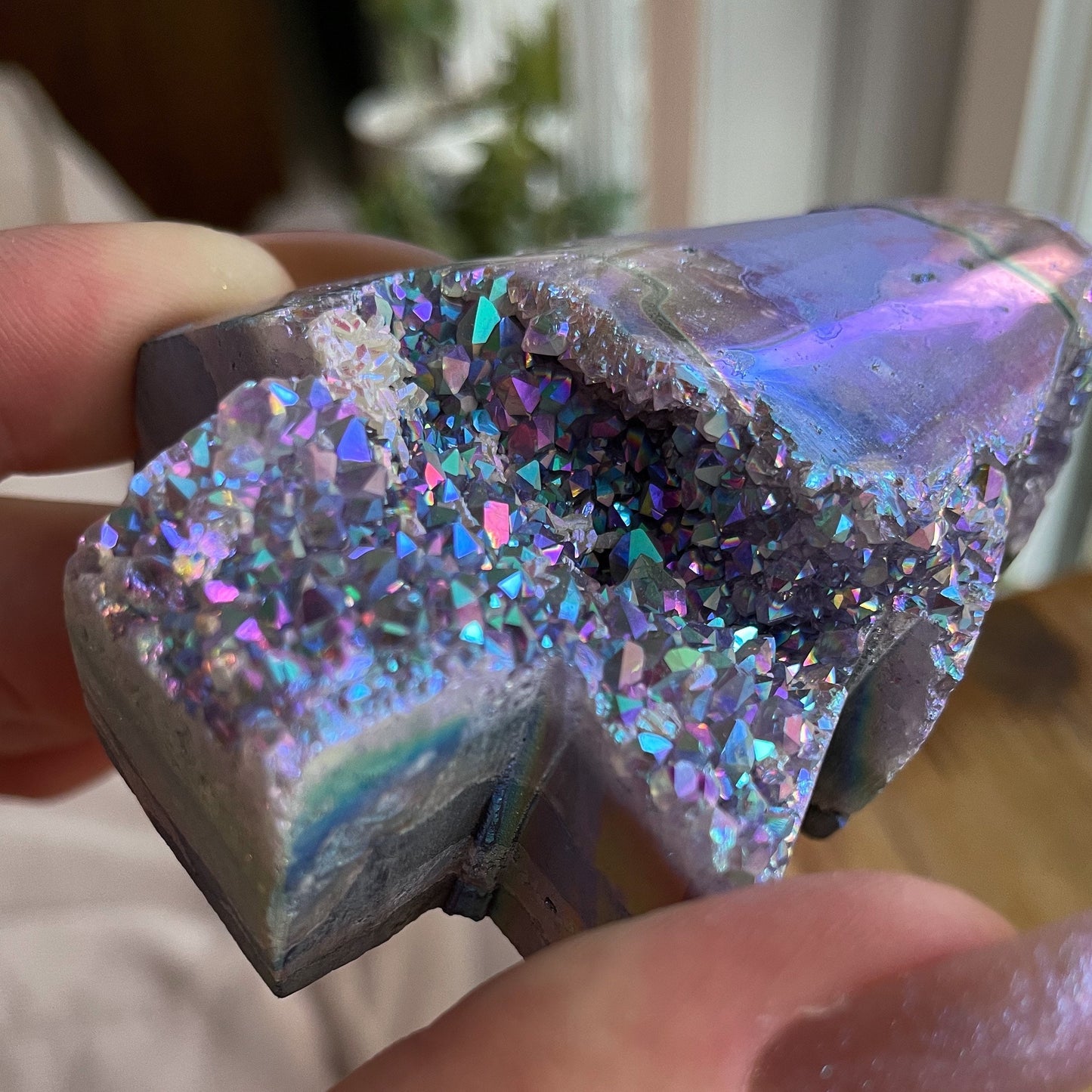 Rainbow Aura Druzy Tree