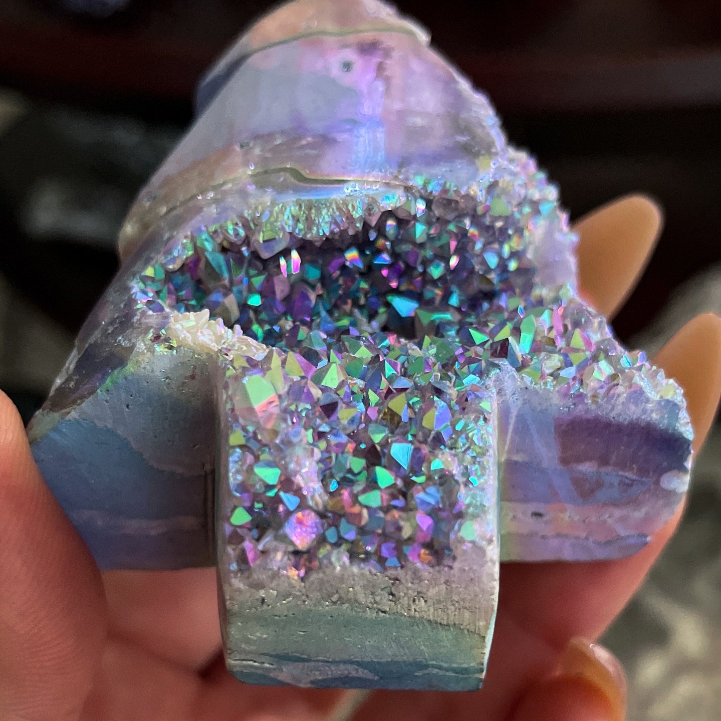 Rainbow Aura Druzy Tree