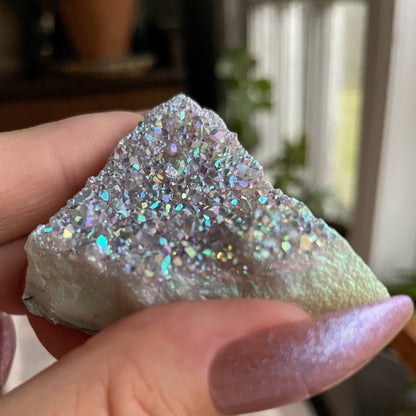 Rainbow Aura Druzy Cluster