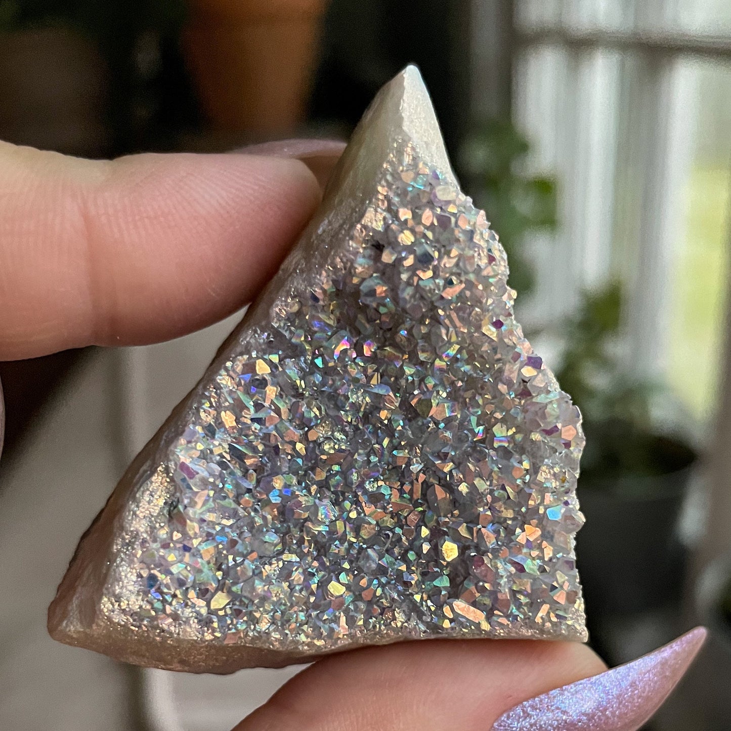Rainbow Aura Druzy Cluster