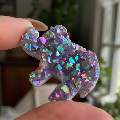 Rainbow Aura Amethyst Elephant