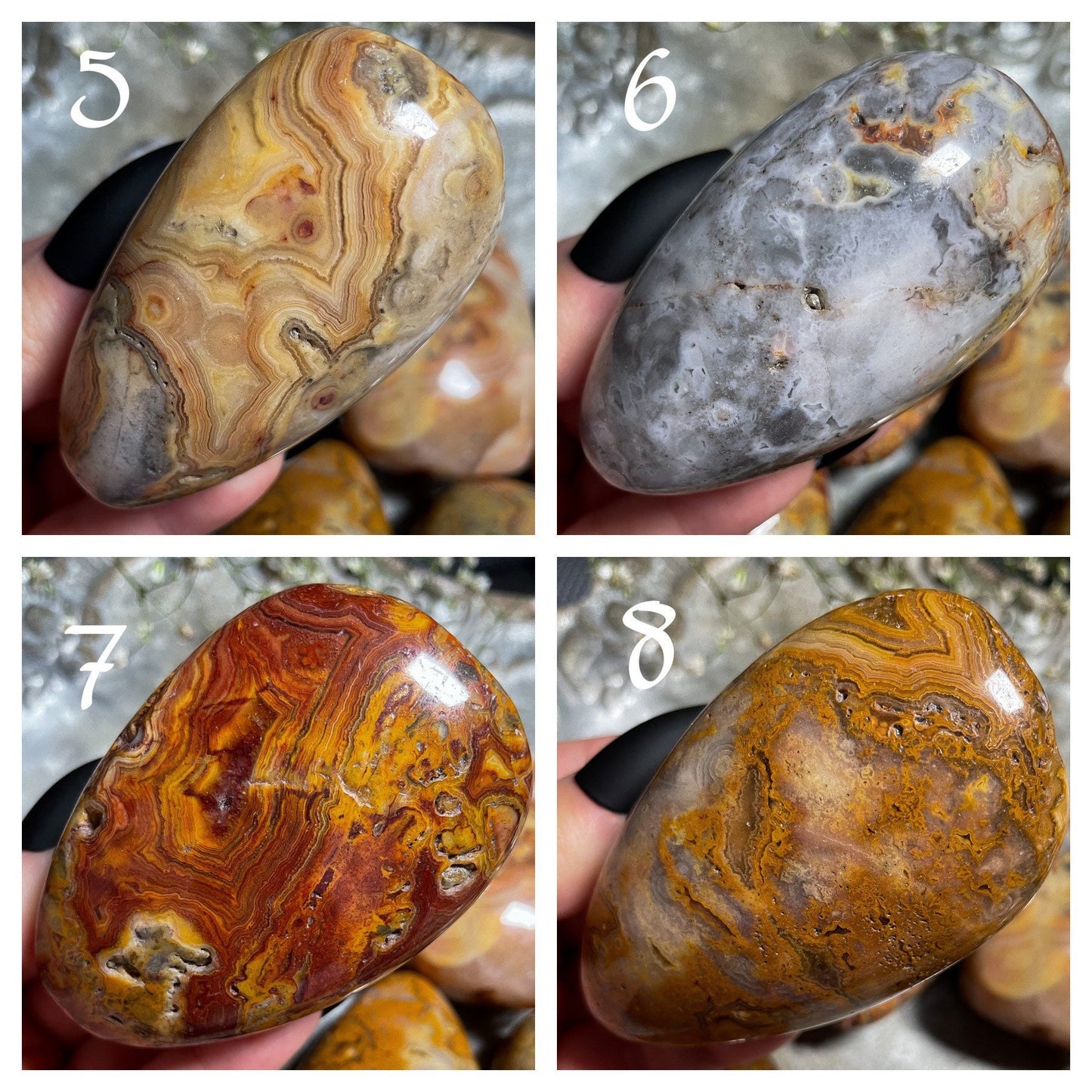 Crazy Lace Agate Palm Stone