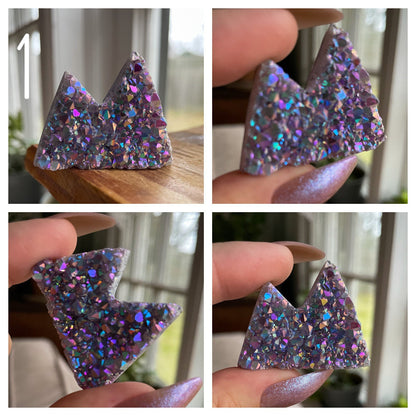 Rainbow Aura Amethyst Mountain