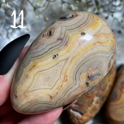 Crazy Lace Agate Palm Stone