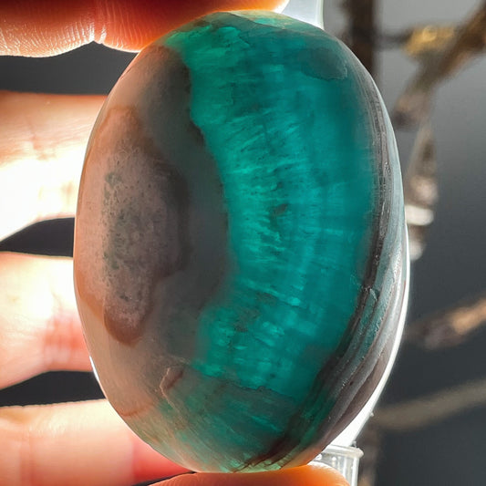 Blue Aragonite Calcite Palm Stone