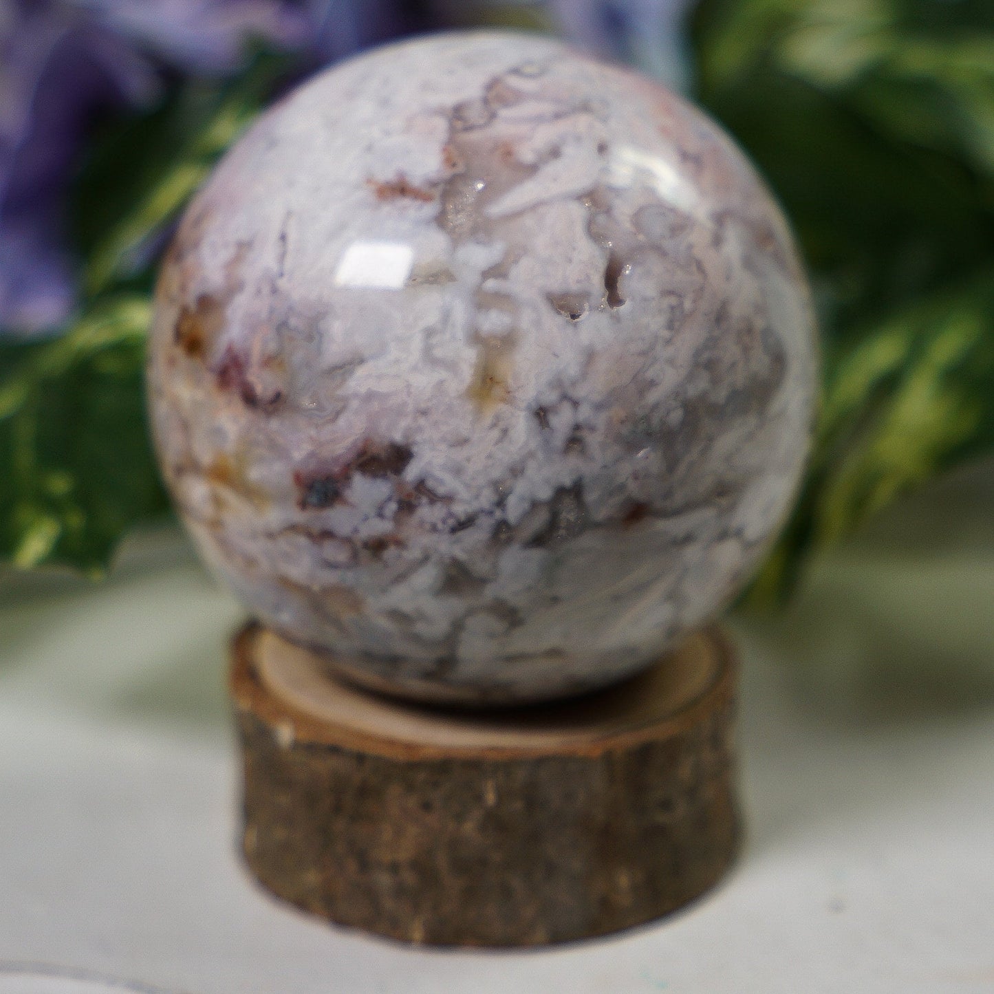 Flower Banded Agate Sphere