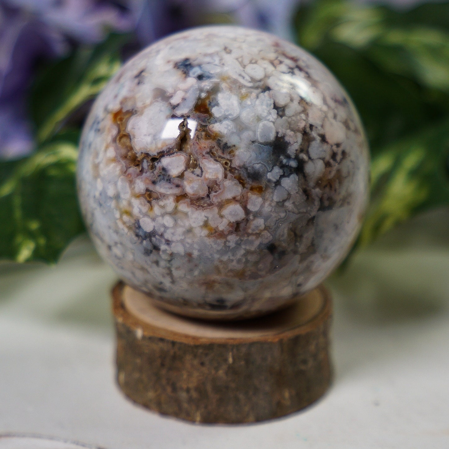 Flower Banded Agate Sphere