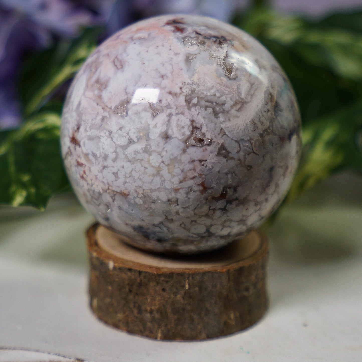 Flower Banded Agate Sphere