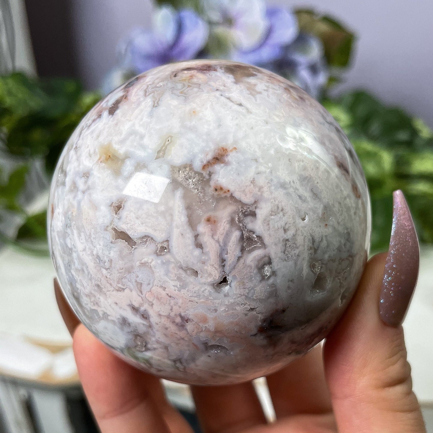 Flower Banded Agate Sphere