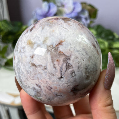 Flower Banded Agate Sphere