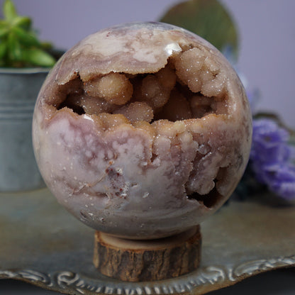 XL Druzy Pink Amethyst Sphere