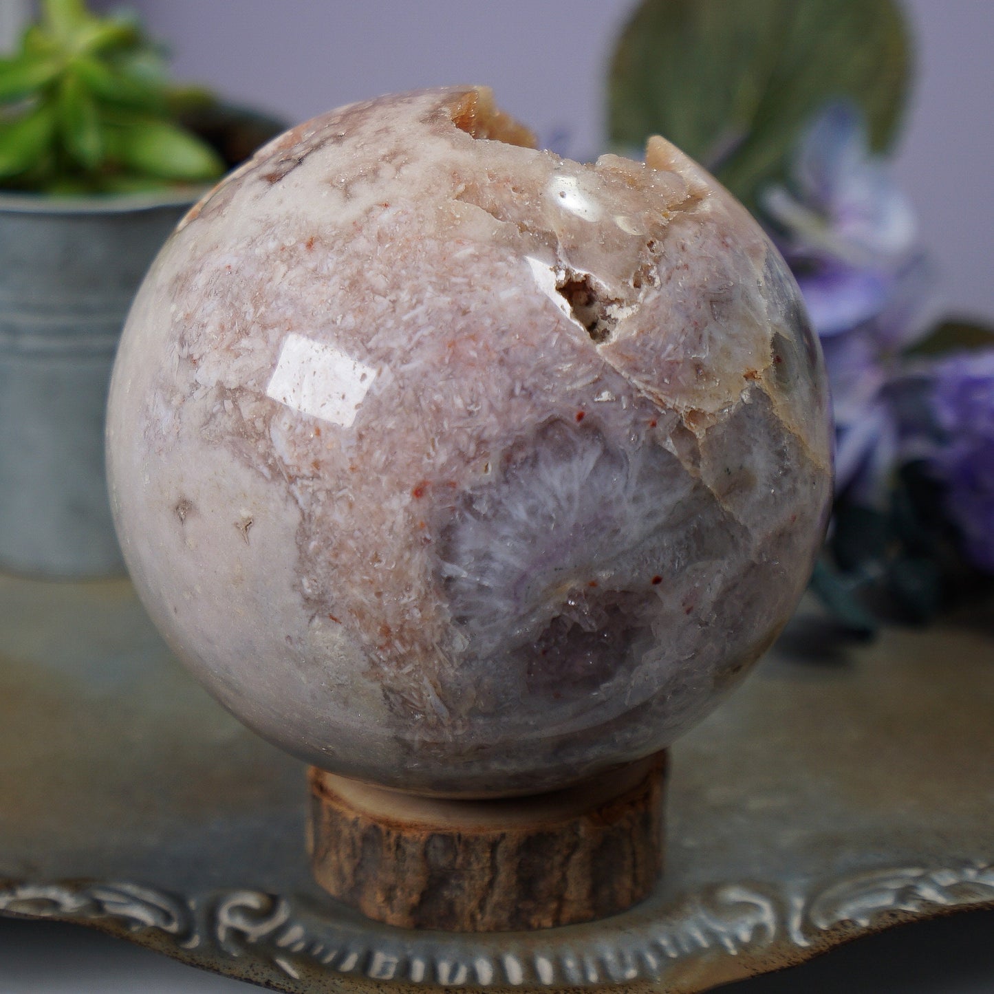 XL Druzy Pink Amethyst Sphere