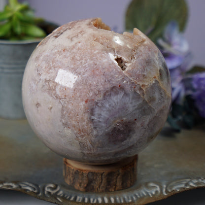 XL Druzy Pink Amethyst Sphere